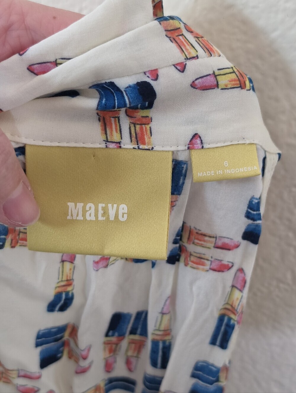 Anthropologie Maeve Lipstick Button Up Top 6 - Picture 6 of 8